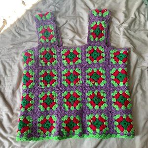 Vintage Hand Crocheted Granny Vest/Top